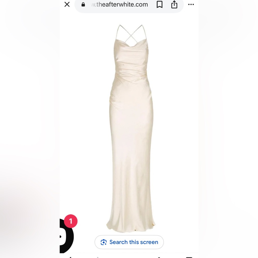 Shona Joy Cream Satin Maxi Dress